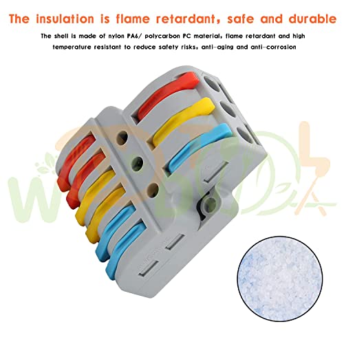 Image of Compact Wire Splice Connectors - Electrical Wire Connectors - 3 to 6 Way Butt Terminal Block Connectors (4pcs, 3 to 6 Inline, Multi)