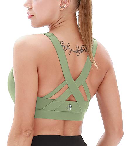 icyzone Sujetador Deportivo Ejercicio Fitness Ropa Interior de Espalda Abierta para Mujer...