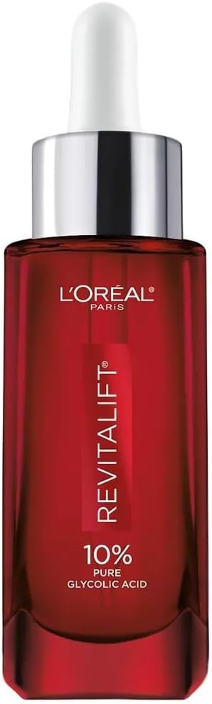 Treat-ur-Skin,L'Οreal Derm Intensives 10% Pure Glycolic Acid Serum Dark Spot Corrector, Even Tone, Reduce Wrinkles, Peel for Skin, Hydrates, 1 oz, 071249403600, (Pack of 2)