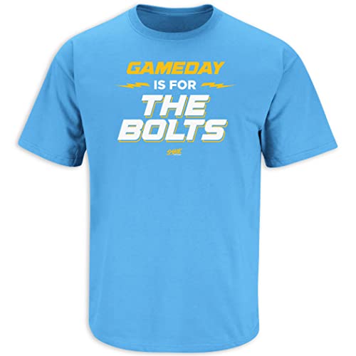 Smack Apparel Gamedays T-Shirt for Los Angeles Football Fans (SM-5XL) (Carolina Blue Short Sleeve, XX-Large)