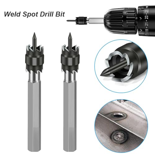 Broca para remoción de soldadura por puntos, doble cara, punta de carburo, acero inoxidable, herramienta para reparación de paneles carrocería y uniones soldadas (broca para soldadura 8 mm) miniatura 3
