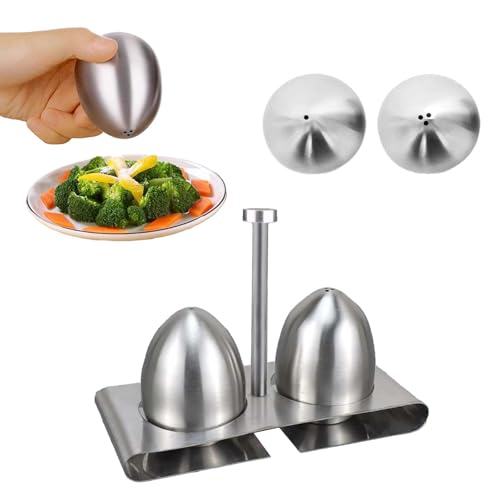 Spargisale pepiera in Acciaio,Barattoli Sale Zucchero – Set di recipienti per condimenti in acciaio inossidabile, design moderno e funzionale per la tua cucina