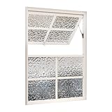 Aufklappbare Windschutzscheibe aus gehärtetem Glas für Blumenläden, Bekleidungsgeschäfte, Cafés, Kunsthandwerksgeschäfte, weiß/schwarz, bündig montiert, Schuppenfenster (60 x 90 cm)