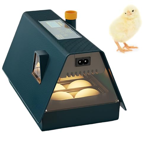 Incubadora Automática de 10 Huevos con Girador de Huevos - Control de Temperatura y Humedad, Ovoscopio Integrado, Incubadora para Pollos, Patos, Gansos y Codornices