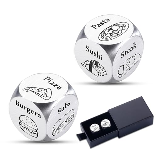 Couple Gifts for 1 Year Anniversary for Husband Funny 2PCS Food Decision Dices for Boyfriend Mens 1st Movie Night Dice Gift Date Night Dice Game Gifts for Him Bridal Shower Gift