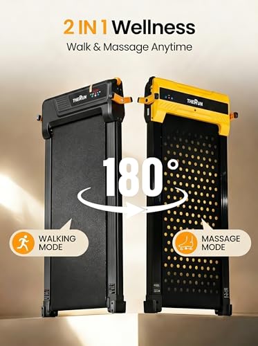 Image of THERUN Small Walking Pad Treadmill with 5% /8% Incline, 2.5HP Brushless Core with 265 /330 LBS Weight Capacity, Ultra-Quiet Under Desk Machine with Remote & LED Display for Home & Office Use