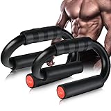 AIR-ONE SPORTS Push Up Bars, Extra Thick Non-Slip Foam Grip, Sturdy S-Shaped Structure Push Up Stands, Wrist Protection Handles for Strength Training Home Gym, Supports Users Over 200 lbs, Black & Red