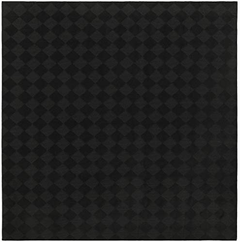 Garland Rug Diamond Solid Black 12' x 12' Soft, Non Slip Area Rug- Ideal for Living Rooms & Hallways, Stylish & Durable for High-Traffic Areas