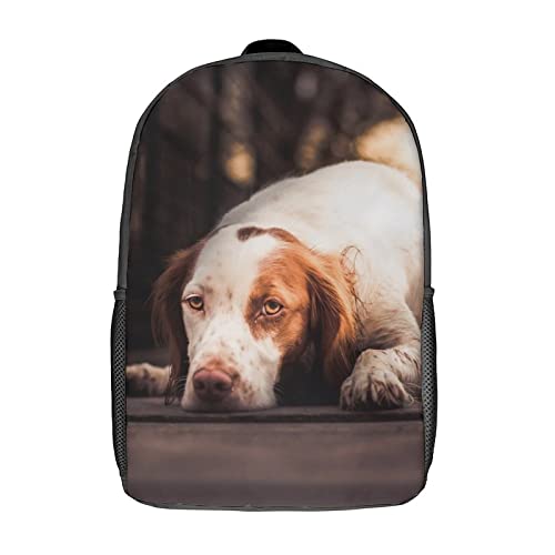 Sac d'école unisexe avec motif chien et grand sac à dos de voyage 17 pouces imprimé en 3D