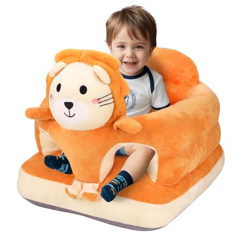 Image of KAKIBLIN Baby Sit Up Chair Support Sofa,Sit Me Up Floor Seat for Baby,Soft Plush Cartoon Animals Learning to Sitting Chair Seats for 3-24 Month Girls and Boys,PP Cotton Full Filling