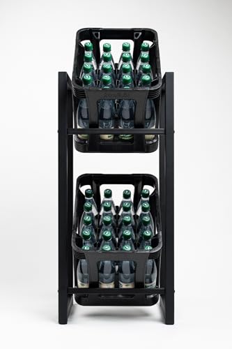 Homemetall Getränkekistenregal 2 Kisten mit 500 kg Tragkraft - Kistenregal extrem stabil &...