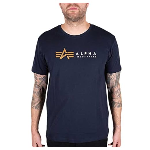 ALPHA INDUSTRIES T-shirt för män Alpha Label Rep.Blue