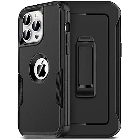 HayyaCase for iPhone 15 Pro Max Case : Heavy Duty Military Grade Drop Protective Case with Belt Clip for iPhone 15 Pro Max 6.7", Black-2 Cover