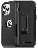 Defender Case for iPhone 14 pro max with Holster Belt Clip: [2pcs Screen Protectors + Camera Lens Pr