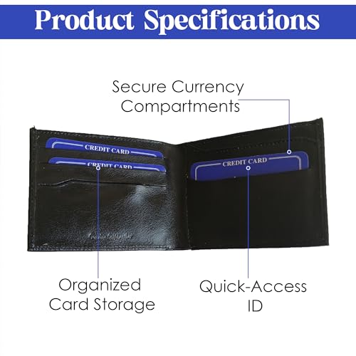 Genuine Cow Leather Card Wallet for Men – Slim Bi-Fold Credit Card Holder – Minimalist Mens Slim Wallet for Teen Boys, Dads, Husbands & Brothers – Unique Father’s Day, Birthday, Graduation Gift3