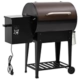 vidaXL Pelletgrill mit Ablage, Pelletsmoker mit Schornstein
