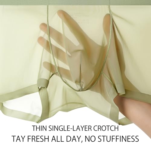 Men's Boxer Shorts Cool Silk, Lightweight, Breathable, Mid-Rise, Seamless, Stretch Underwear E23074