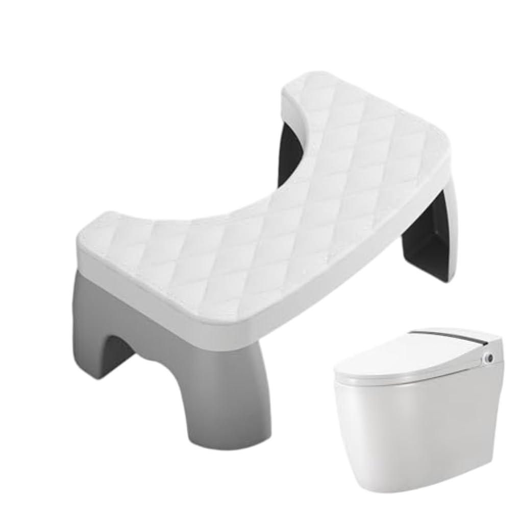 Uanqfegy Toilet Step Stool - Non-Slip Squatting for Adults & Kids, Thickened Foldable Bathroom Footstool with Stable Support