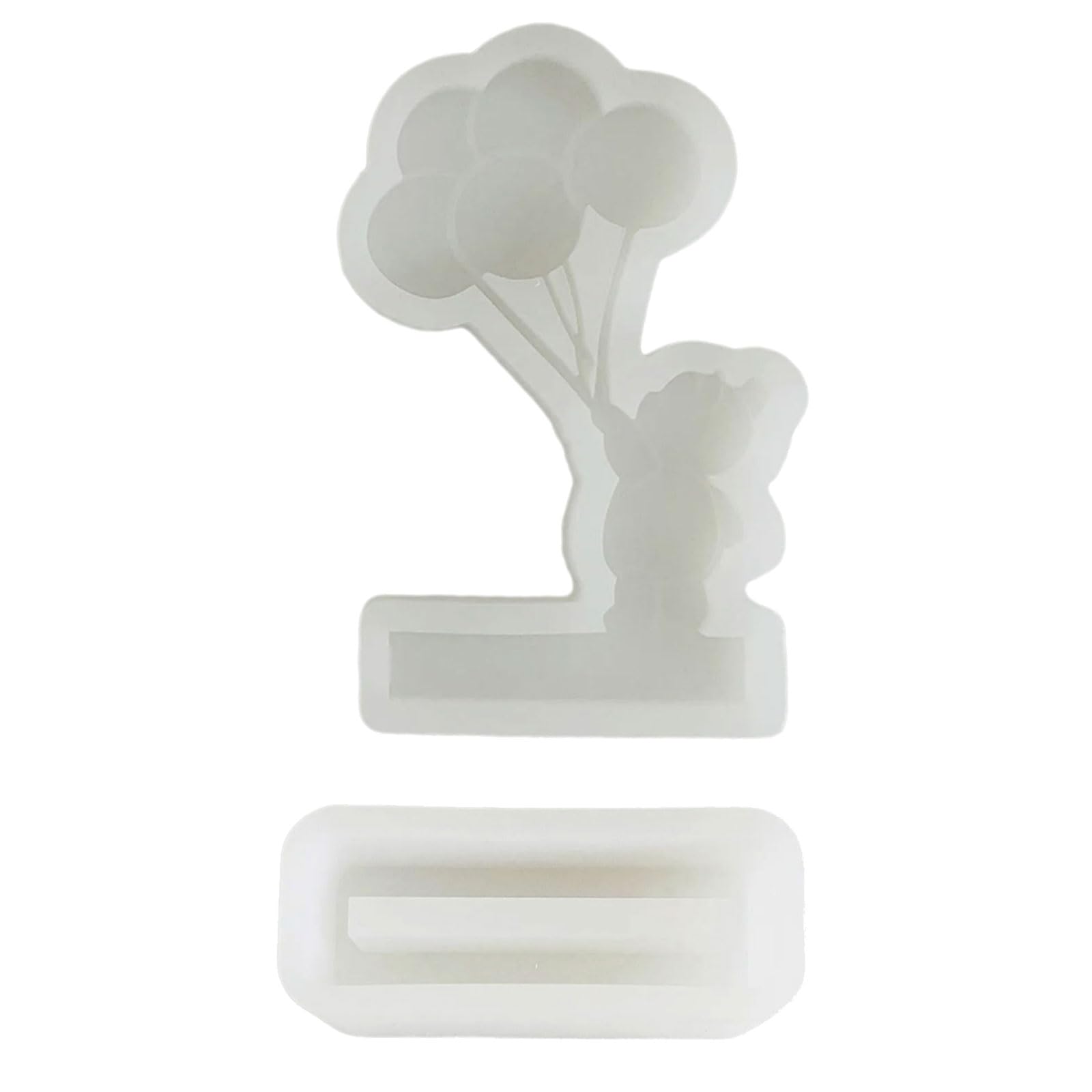 Jazuaiao DIYs Castings Molds Candlestick Holder Silicone Handicraft Molds 3D Bear Balloon Tealight Holder Mold Home Decors Mold