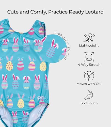 Image of GK Stars Gymnastics & Dance Leotard for Girls and Toddlers - Activewear One Piece Outfit in Fun Colorful Prints