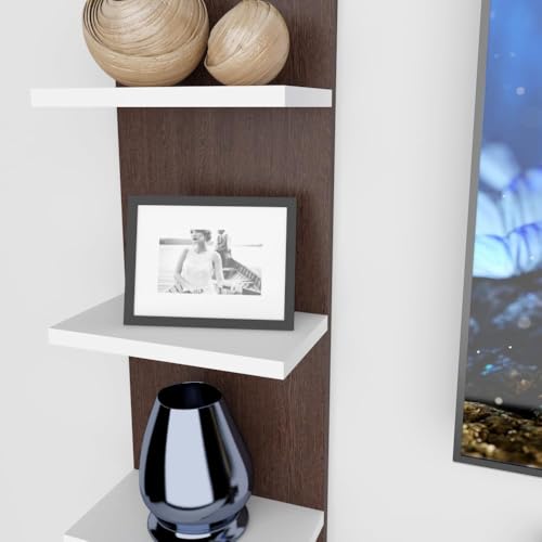 Image of ESTANTERIA Tv Unit Wall Mounted Engineered Wood TV Unit, TV Cabinet for Wall, TV Stand for Wall, TV Stand Unit Wall Shelf for Living Room, Set Top Box Wall Display Rack Stand(Upto 50inch)