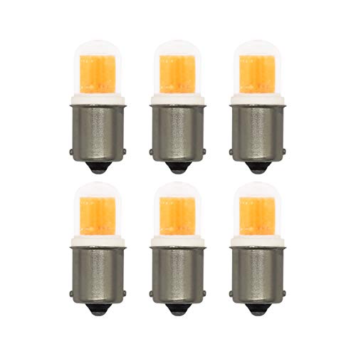 GRV BA15S 1156 1141 1003 LED Bulb 2W COB 1511 SMD with Glass Cover DC 12V 20W Halogen Bulbs Replacement Bulbs Warm White Pack of 6