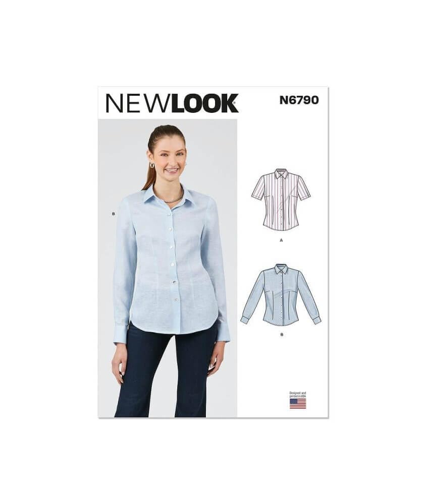 NEW LOOK Sewing Pattern UN6790A Misses' Blouse with Two Sleeve Lengths A (6-8-10-12-14-16-18)