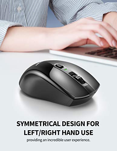 Tecknet Wireless Mouse, 6-Level Adjustable 4800 Dpi Computer Mouse, 2.4G Usb Cordless Mouse, Mouse With 6 Buttons, Mouse For Laptop, Windows, Chromebook, Office Pc (Black) #TOP6