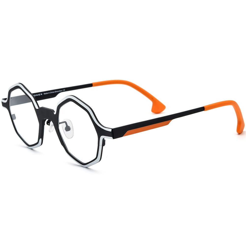 FONEX Colorful Pure Titanium Glasses Frame Women Retro Round Eyeglasses