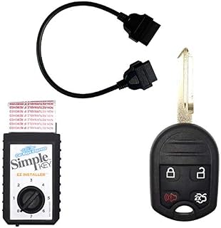 Simple Key Programmer Bundle with Key(s) & Cable - Designed for Ford, Lincoln, Mercury, Mazda Vehicles: Program Key Yourself (1 Key, 4 Button Key: Trunk Release, Lock, Unlock, Panic)