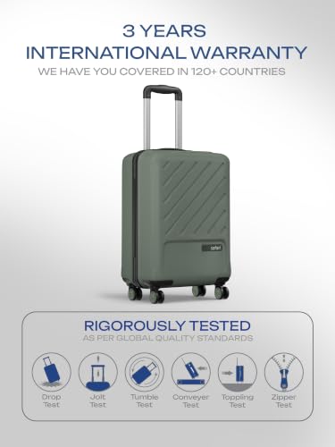 Image of Safari Large Symphony 76cm Trolley Bag Hard Case Polypropylene, 8 Spinner Wheels, 360 Degree Wheeling Carry on Luggage, Travel Bag, Suitcase for Travel, Trolley Bags for Travel, Thyme Green