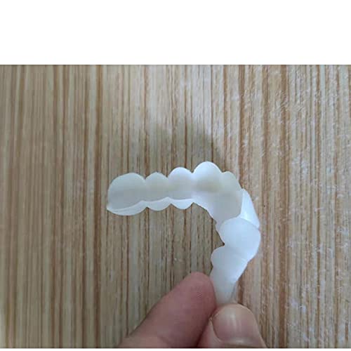 Image of Silicone Gel Snap on Perfect Smile Upper Lower Teeth Tooth Braces White Products with Storage Box, with Mirror (Black Box)