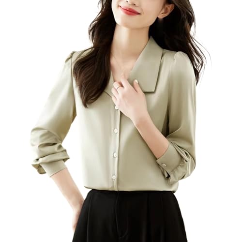 Chemise en satin unie femme JYHBHMZG, un haut élégant et fluide pour parfaire votre style chic