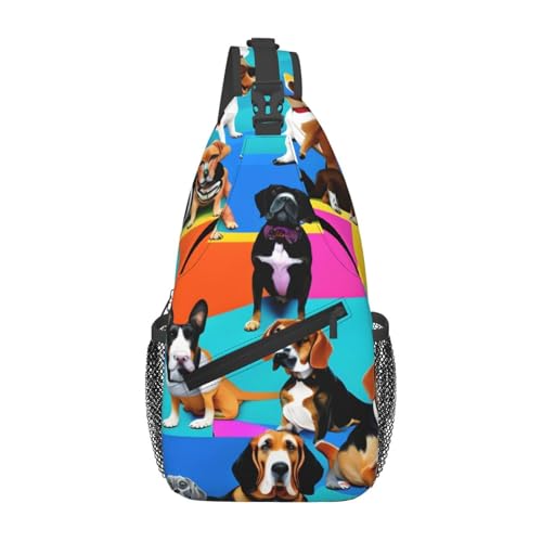 Mochila cruzada MYPIKY con estampado de Beagle para deporte y senderismo