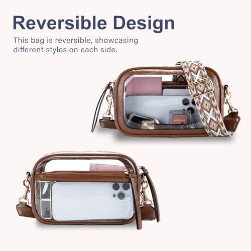 Image of Wuflyover Clear Bag for Stadium Events, Clear Crossbody Purse for Women