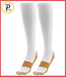 Presadee 15-20 mmHg White Copper Compression Increase Oxygen Circulation Anti-Fatigue Energy Socks  (L/XL)