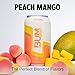 BUM Sugar-Free Energy Drink, Peach Mango - Lightly Carbonated & No Artificial Colors, Natural Caffeine & Citicoline for Energy & Focus, Brain Boost & Workout Sports Beverage - 12 oz, Pack of 12