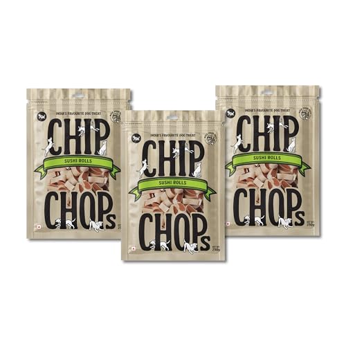 Image of Chip Chops Sushi Rolls Dog Treats, Healthy and Easily Digestible Snacks, Training and Reward Treats Suitable for All Dog Breeds 250g - Pack of 3