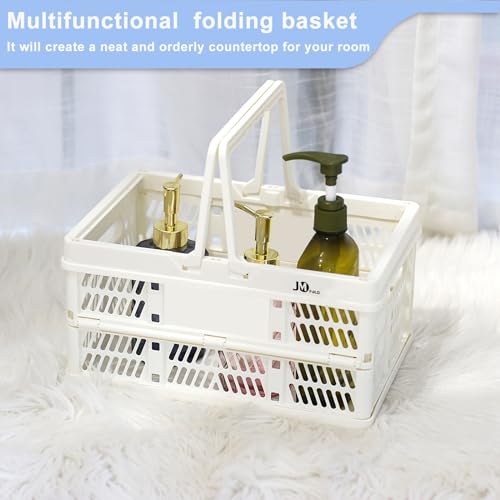 Image of 20 L Collapsible Shopping Basket, plastic basket, Basket with Handle, M (White)