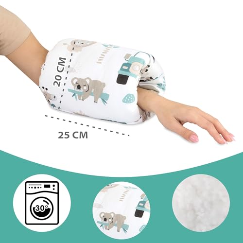 Amningskudde liten Breastfeeding och Nursing Pillow för resor 20 cm - Amningsmuff armkudde och positioning kudde baby arm amningskudde av mjuk bomull Oeko-Tex Afrika vit - Image 3