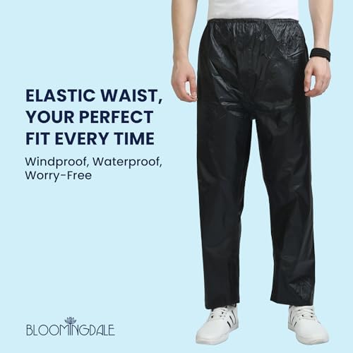 Image of Bloomingdale Rain Coat For Men & Women Waterproof Bike Raincoat For Men With Pant Set Reflective Raincoat For Women, Boys & Girls Adjustable Top And Bottom Rain Coat For Women With Bag - Black Green