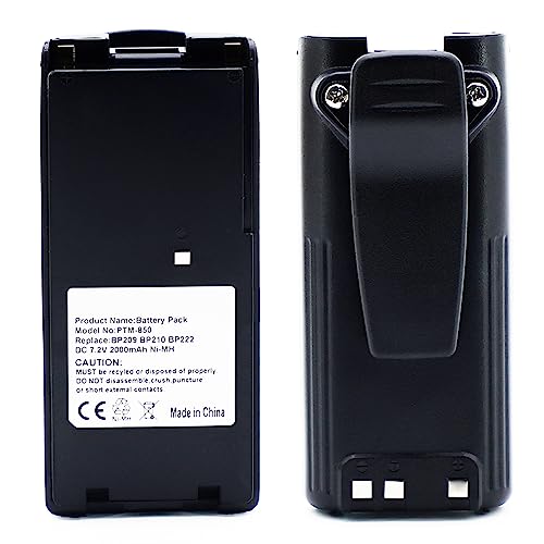Batería Walkie Talkie Icom IC-V82 de 7,2 V Reemplazo de Baterías BP-209 y BP-210 con Clip Trasero