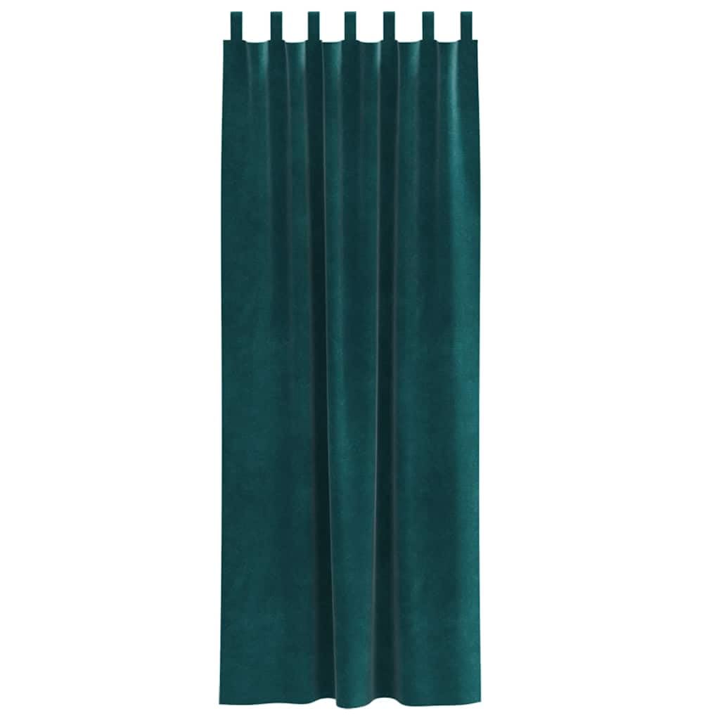 Cortinas opacas de terciopelo verde oscuro, 2 unidades, 140 x 225 cm, con trabillas de tela, protección solar, oscurecimiento para dormitorio, sala de estar, interior