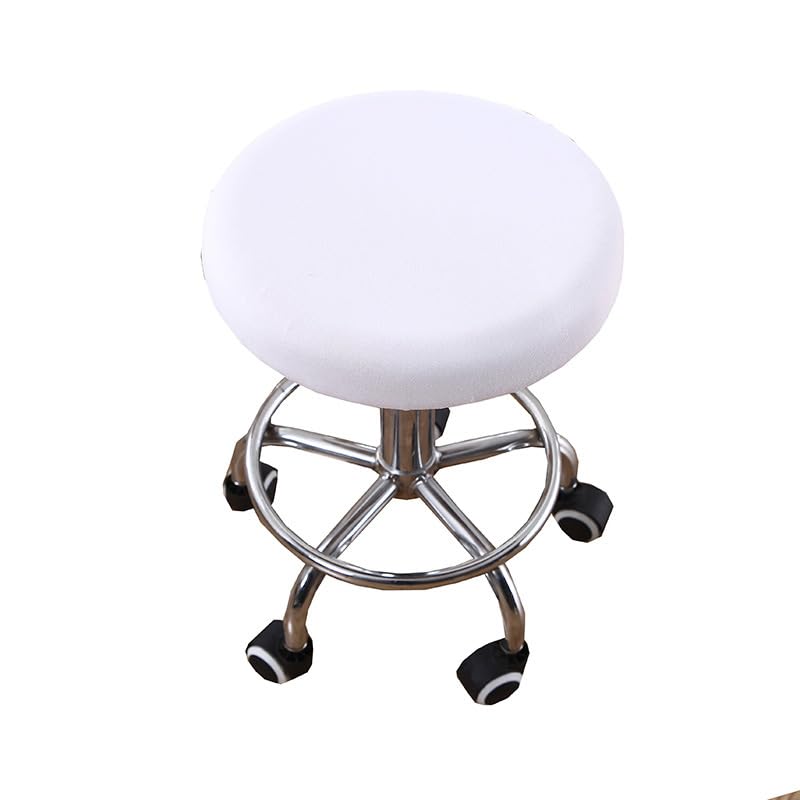 KaDdu Round Bar Stool Covers, 4-Pack Stretch Round Bar Stool Covers with Elastic Band for 9-13 Inch Round Bar Stools 9-13in white