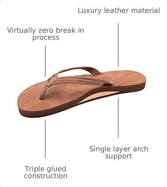 Image of Rainbow Sandals Ladies Luxury Leather - Single Layer Arch Support With 1 /2 inch Narrow Strap