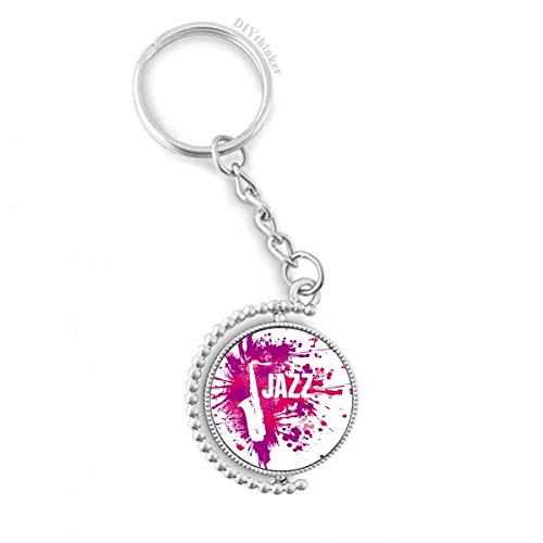 Porte-clés Jazz Saxophone rotatif multicolore de 3x9 cm