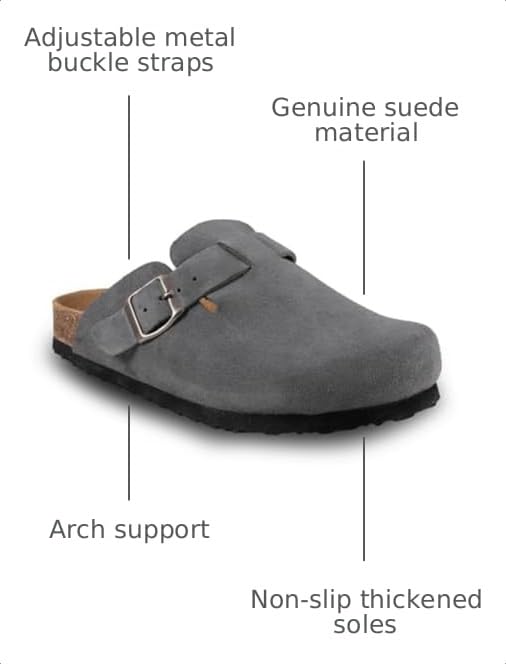 Image of EMMA NEW YORK Womens Clogs Mules Slip-On for Women with Arch Support Cork Footbed Potato Shoes
