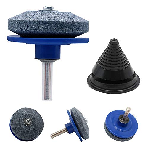 YupURStyle 4PCS Lawn Mower Blade Sharpener Universal Lawnmower Blade Sharpener with 1PC Balance Tool