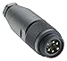 Sensor Connector, Alpha Connect Series, M12, Plug, 5 Contacts, Screw Pin, Straight Cable Mount