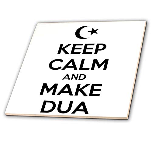 3dRose Islamic Keep Calm and Make Dua is a Theme of Prayer and Worship 4 Inch Ceramic Tile